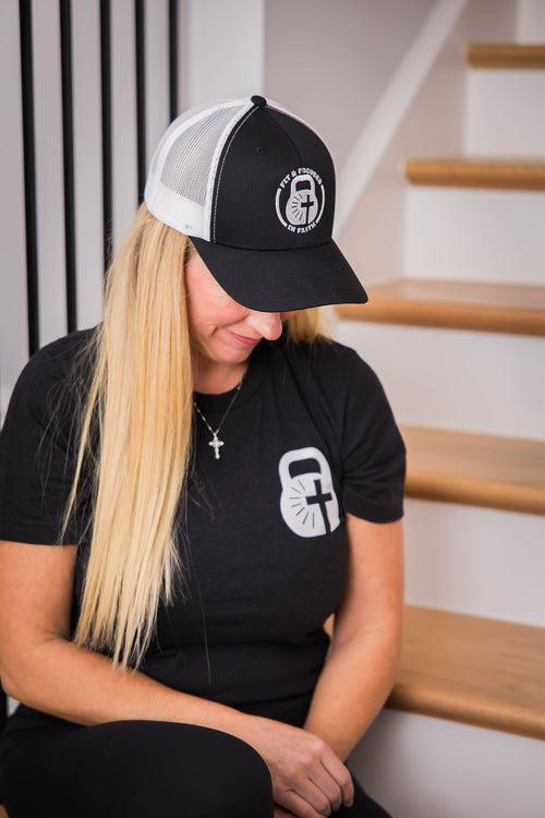 Classic FFF Retro Trucker Cap – Black (White Logo)